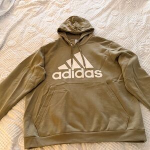 Adidas Khaki Hoodie with White Logo